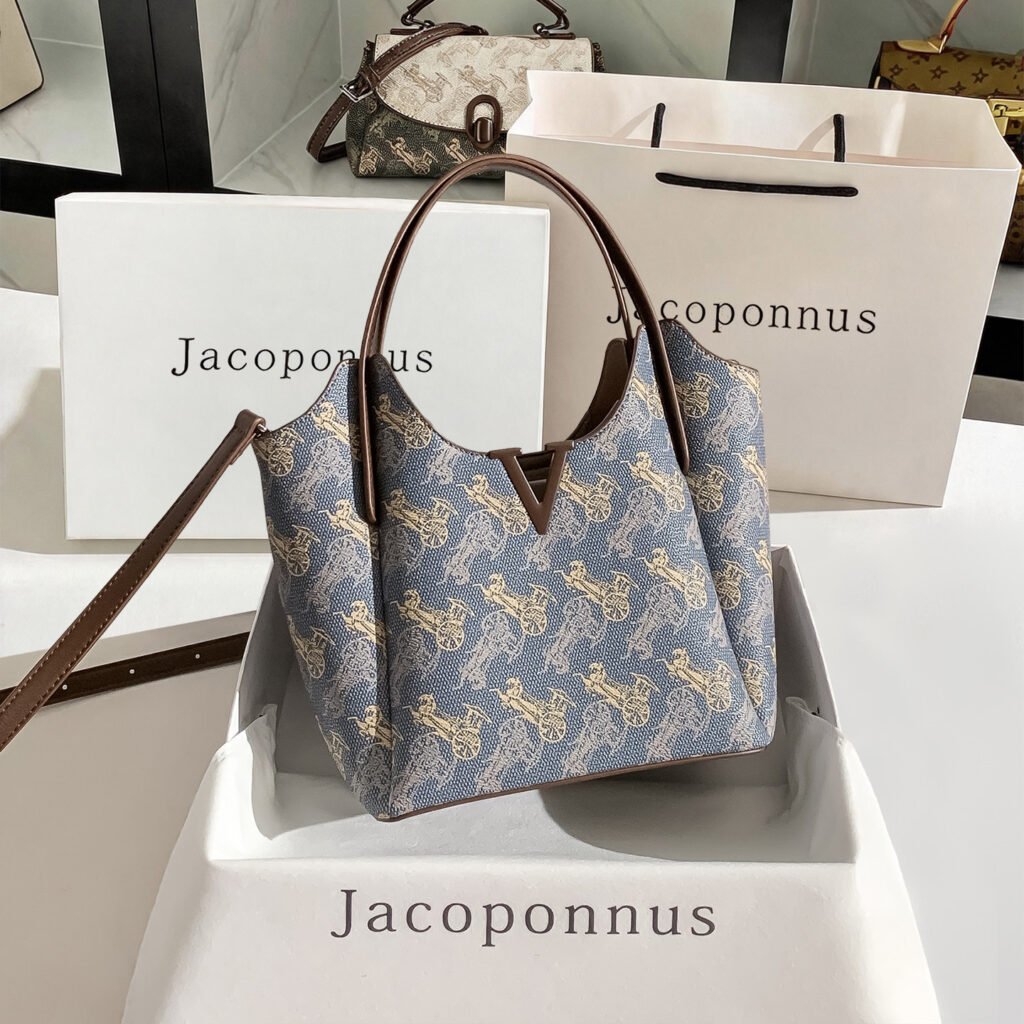 Vintage Printed Tote Handbag, Women Top Handle Shoulder Crossbody Bag