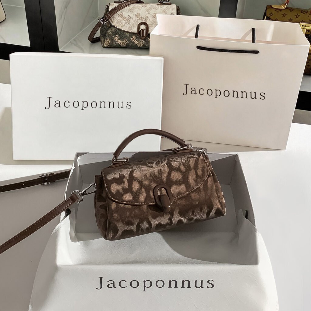 Vintage Leopard Print Mini Top Handle Bag, Women Shoulder Crossbody Handbag
